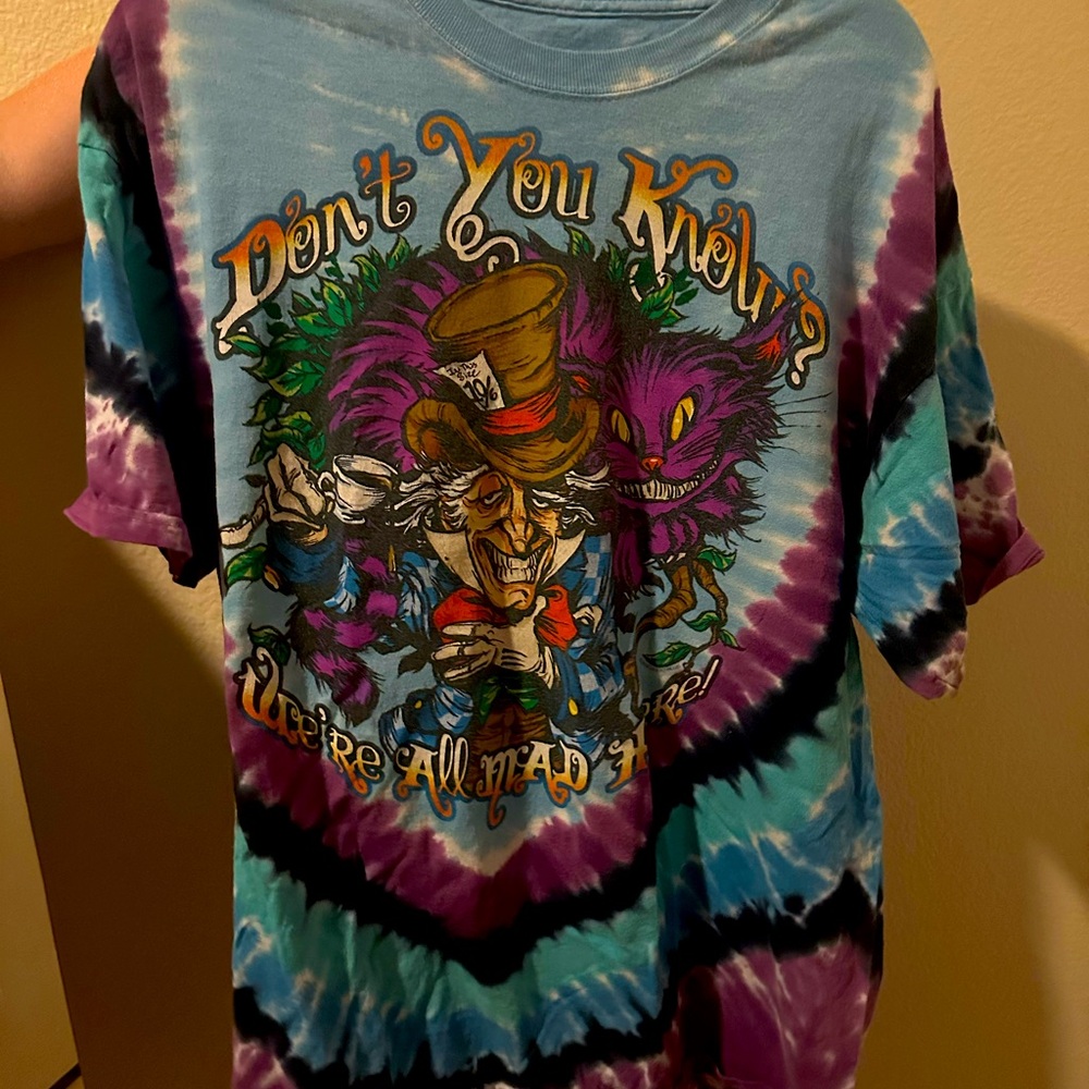 Alice In Wonderland Tie Dye T Shirt Liquid Blue